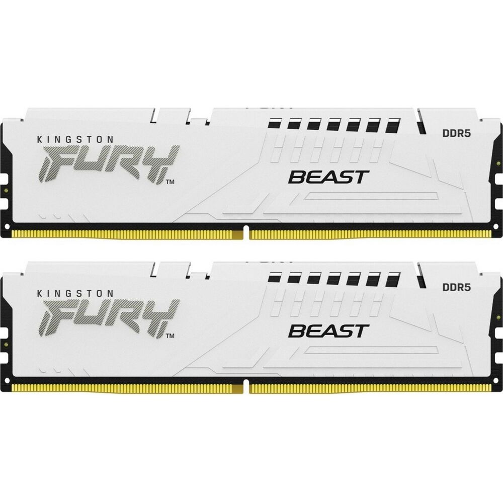 Модуль памяти Kingston 32GB (2x16GB) DDR5 6000MT/s CL36 FURY Beast White EXPO Non-ECC Unbuffered DIMM (Kit of 2) 1RX8 36-44-44 1.35V 288-pin 16Gbit (KF560C36BWE2K2-32)