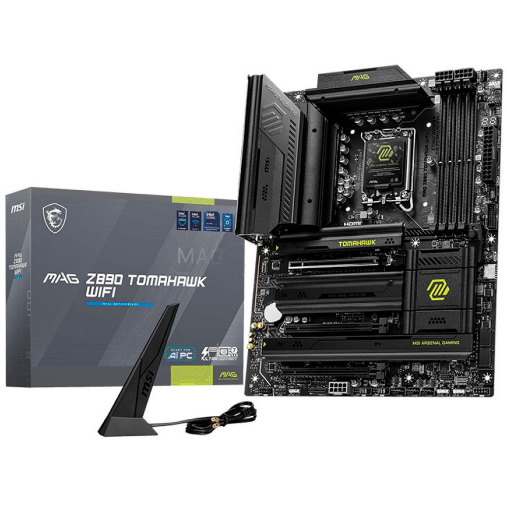 Материнская плата MSI MAG Z890 TOMAHAWK WIFI Z890, LGA1851, 4*DDR5, 3*PCIEx16, 4*M.2, 2*TypeC, 3*USB3.2Gen2, 6*USB3.2Gen1, 4*USB2.0, 4*SATA3.0, 5G, 2*Type-C(DP), HDMI, ATX, RTL