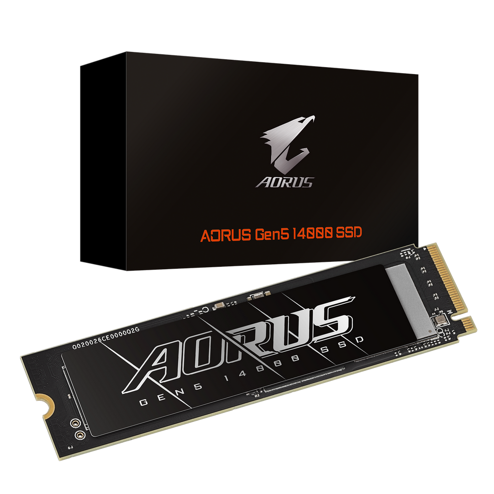 Твердотельный накопитель SSD Gigabyte 1TB M.2 2280 AORUS Gen5 14000 AG514K1TB PCI-Express 5.0x4, NVMe 2.0, 3D TLC NAND, Phison PS5026-E26, TBW 700