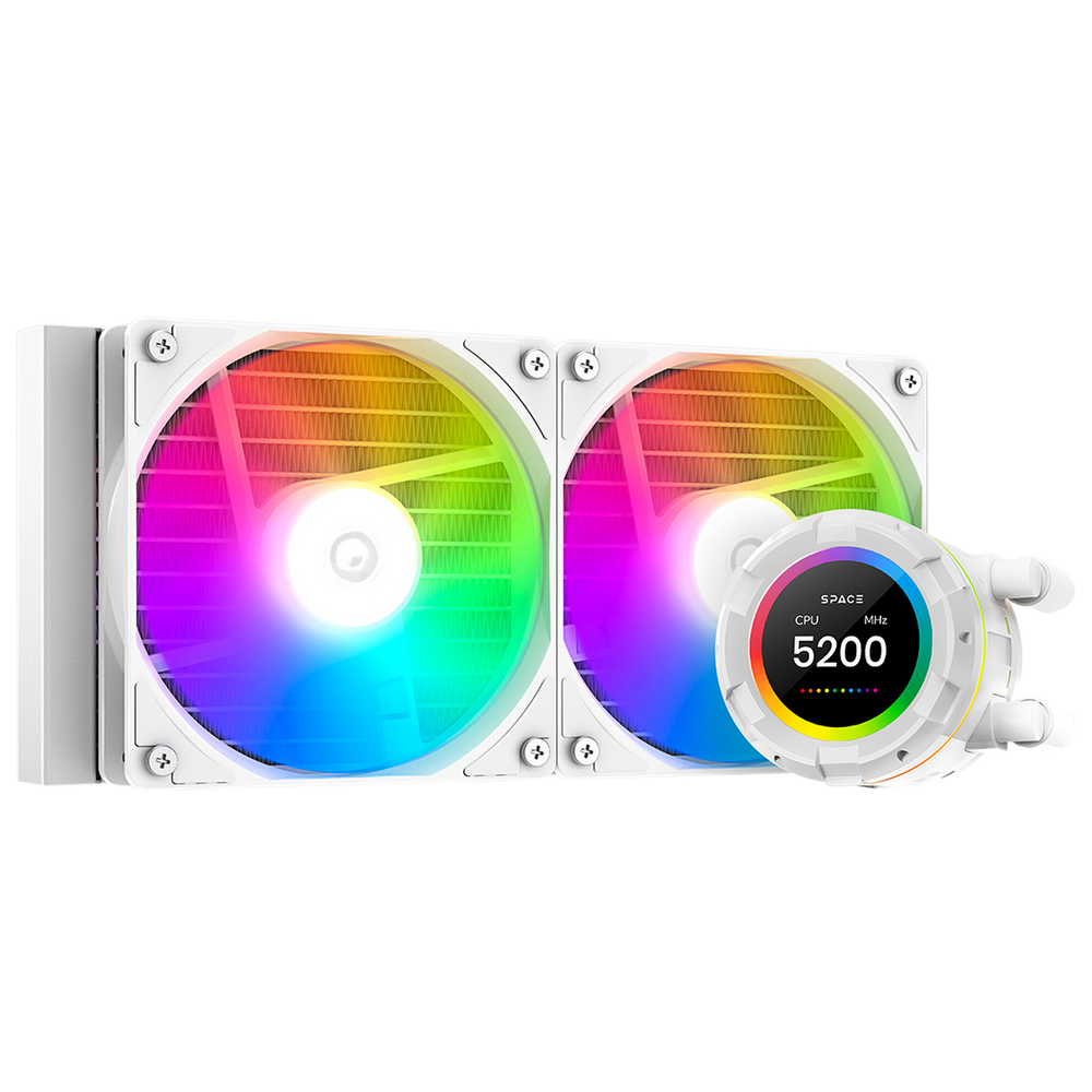 Жидкостная система охлаждения ID-Cooling SL240 XE WHITE /LCD SCREEN /300W /all Intel /all AMD (SL240_XE_WHITE)