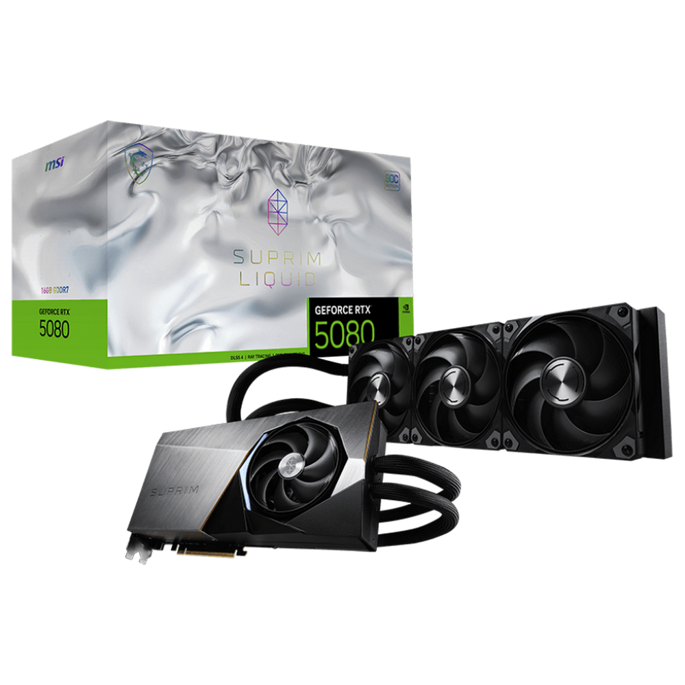 Видеокарта MSI RTX5080 16G SUPRIM LIQUID SOC 16GB GDDR7 256bit 3xDP HDMI RTL (RTX 5080 16G SUPRIM LIQUID SOC)