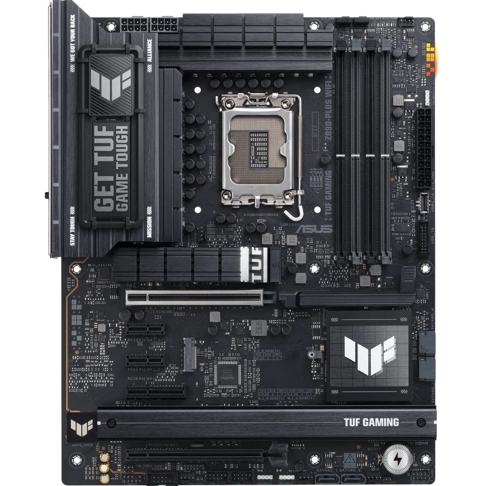 Материнская плата ASUS TUF GAMING Z890-PLUS WIFI LGA1851 ATX 4xDDR5 PCIEx16 PCIEx4 2xPCIEx1 4xM.2 Thunderbolt USB-C DP HDMI 2.5GLAN Wi-Fi 7 (90MB1IQ0-M0EAY0)
