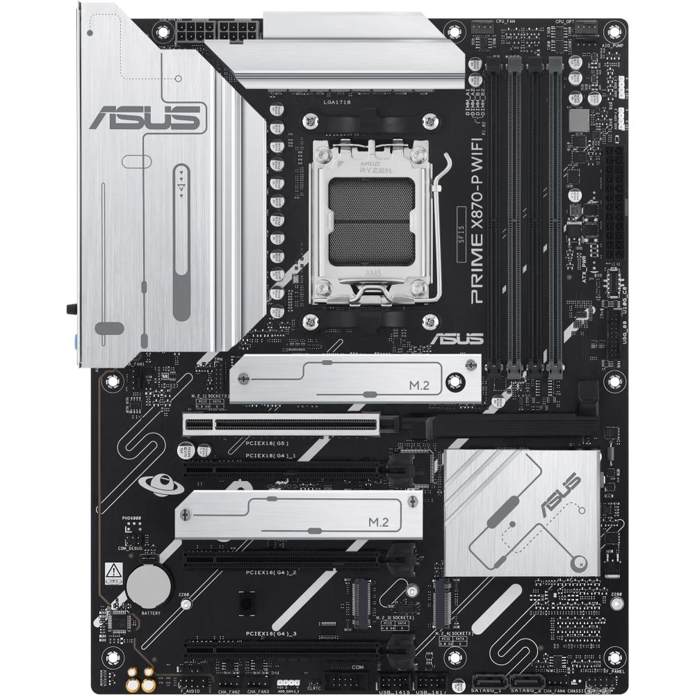 Материнская плата ASUS PRIME X870-P WIFI AM5 ATX 4xDDR5 4xPCIEx16 4xM.2 2xUSB-C HDMI 2.5GLAN Wi-Fi 7 (90MB1IS0-M0EAY0)