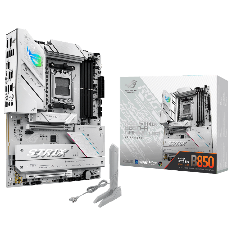 Материнская плата ASUS ROG STRIX B850-A GAMING WIFI AM5 ATX 4xDDR5 2xPCIEx16 4xM.2 2xUSB-C DP HDMI 2.5GLAN Wi-Fi 7 (90MB1J50-M0EAY0)