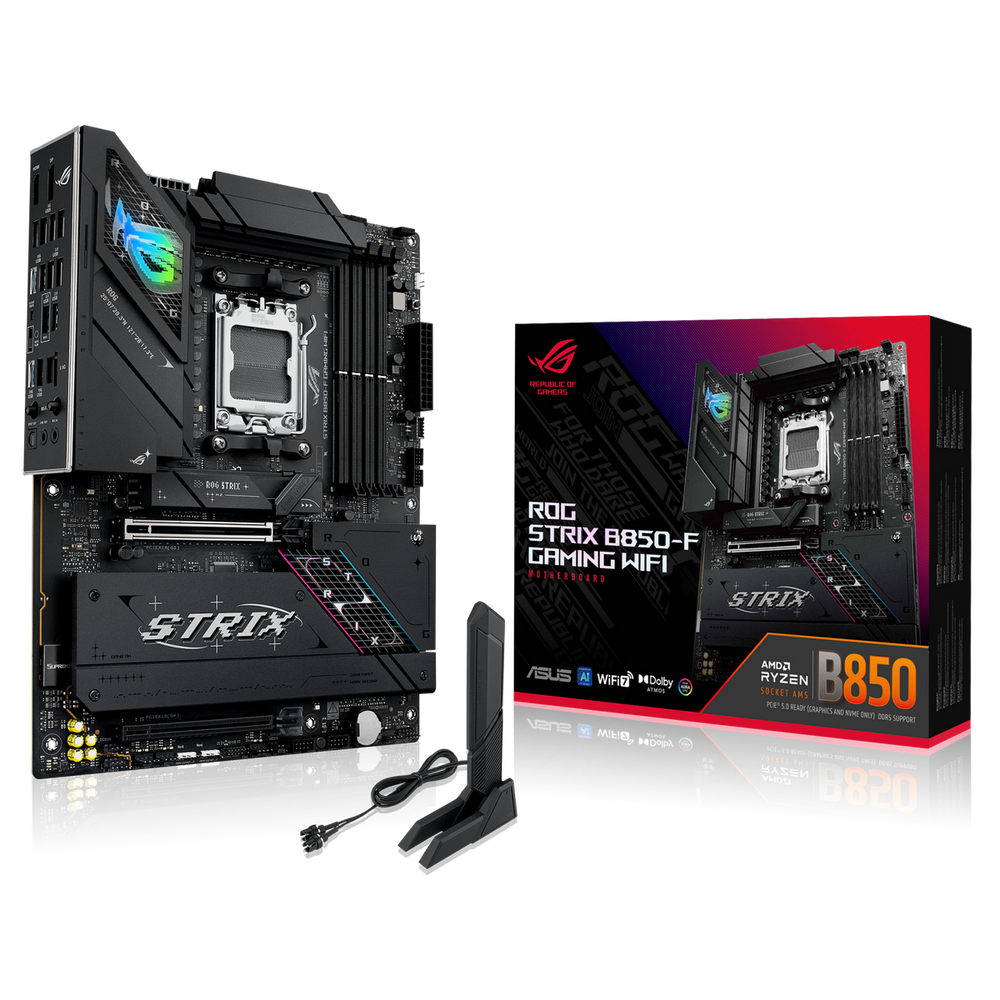 Материнская плата ASUS ROG STRIX B850-F GAMING WIFI AM5 ATX 4xDDR5 2xPCIEx16 4xM.2 2хUSB-C DP HDMI 2.5GLAN Wi-Fi 7 (90MB1J70-M0EAY0)