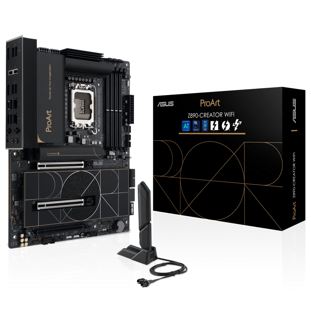 Материнская плата ASUS PROART Z890-CREATOR WIFI LGA1851 ATX 4xDDR5 3xPCIEx16 5xM.2 3хThunderbolt DP HDMI 2.5GLAN 10GLAN Wi-Fi 7 (90MB1JD0-M0EAY0)