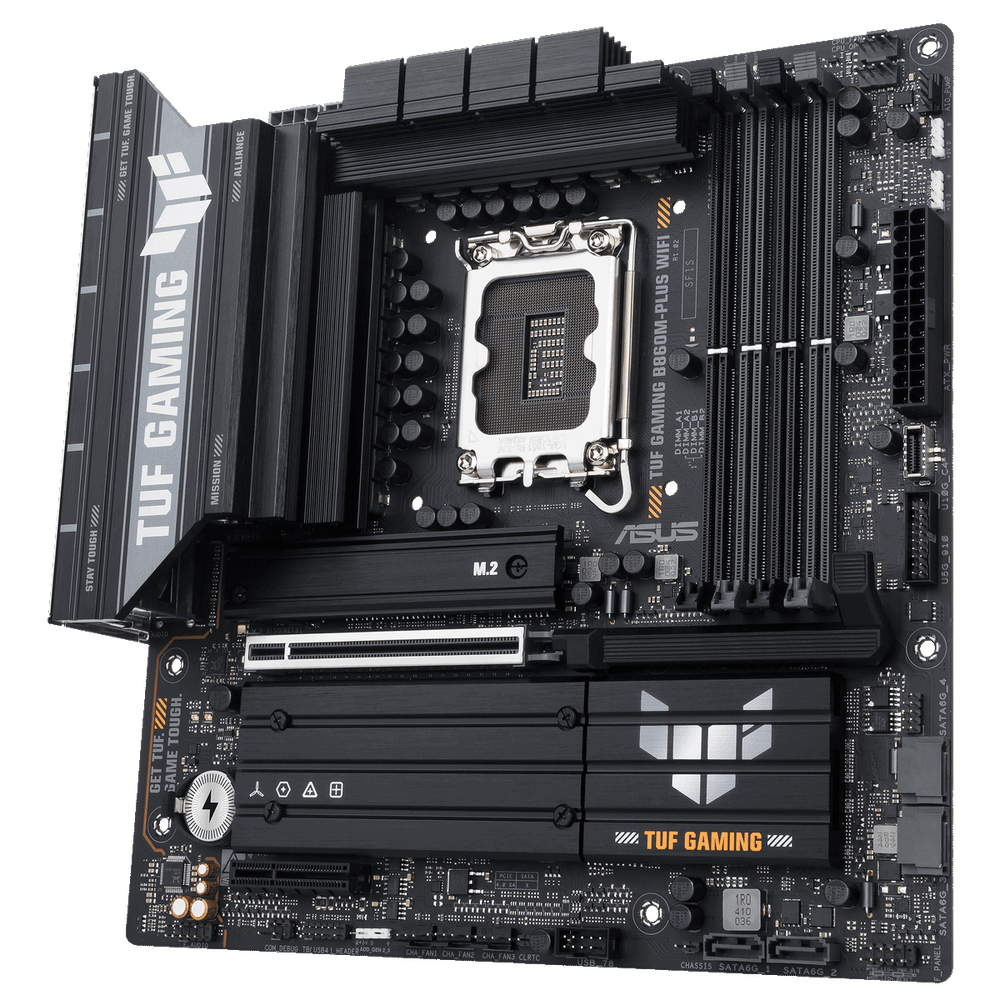 Материнская плата ASUS TUF GAMING B860M-PLUS WIFI LGA1851 mATX 4xDDR5 PCIEx16 PCIEx4 3xM.2 USB-C DP HDMI 2.5GLAN Wi-Fi 7 (90MB1JV0-M0EAY0)