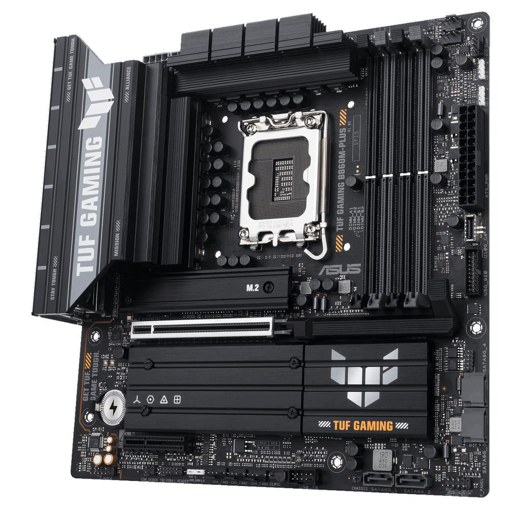 Материнская плата ASUS TUF GAMING B860M-PLUS LGA1851 mATX 4xDDR5 PCIEx16 PCIEx4 3xM.2 USB-C DP HDMI 2.5GLAN (90MB1JW0-M0EAY0)