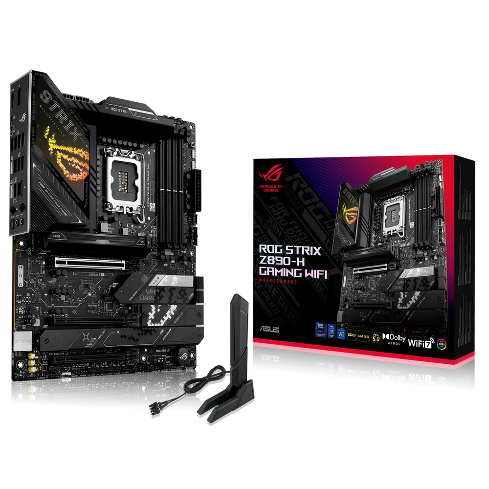 Материнская плата ASUS ROG STRIX Z890-H GAMING WIFI LGA1851 ATX 4xDDR5 3xPCIEx16 4xM.2 2xUSB-C DP HDMI 5GLAN Wi-Fi 7 (90MB1K20-M0EAY0)
