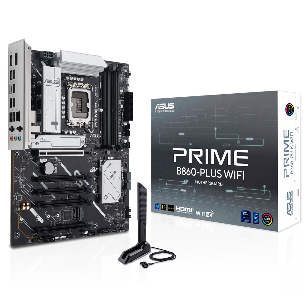 Материнская плата ASUS PRIME B860-PLUS WIFI LGA1851 ATX 4xDDR5 5xPCIEx16 2xM.2 USB-C DP HDMI 2.5GLAN Wi-Fi 6Е (90MB1K50-M0EAY0)