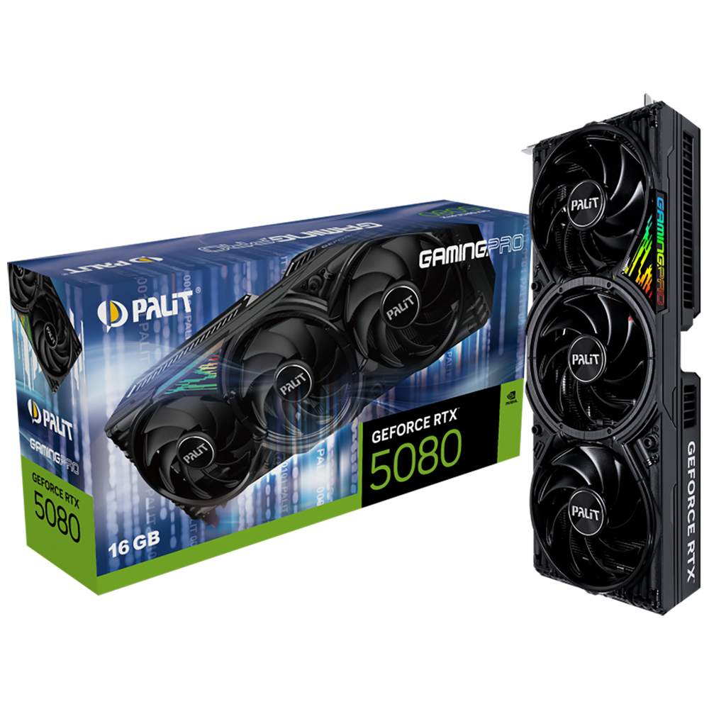 Видеокарта  RTX5080 GAMINGPRO 16GB GDDR7 256bit 3xDP HDMI 3FAN RTL (NE75080019T2-GB2031A)