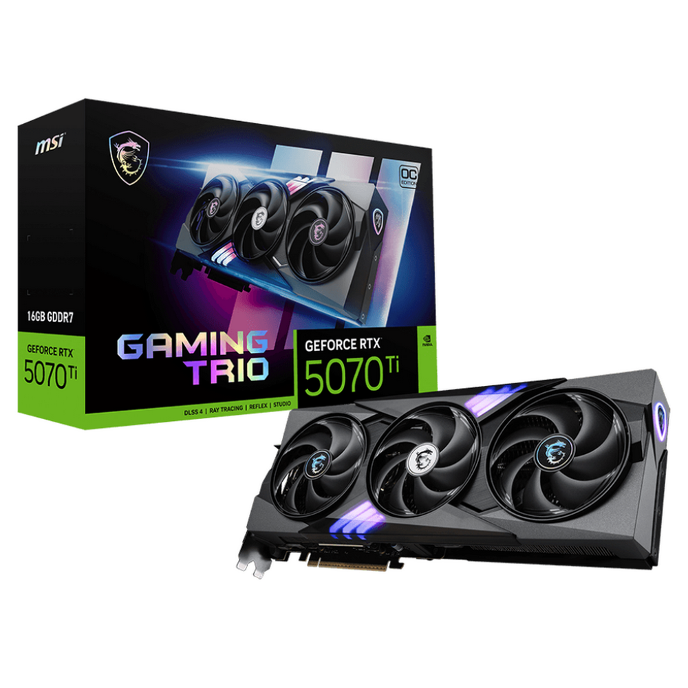 Видеокарта MSI RTX5070Ti GAMING TRIO OC PLUS 16GB GDDR7 256bit 3xDP HDMI 3FAN RTL (RTX 5070 Ti 16G GAMING TRIO OC PLUS)