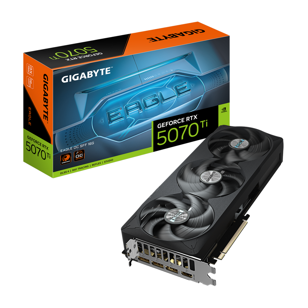 Видеокарта Gigabyte RTX5070Ti EAGLE OC SFF 16GB GDDR7 256bit 3xDP HDMI 3FAN RTL (GV-N507TEAGLE OC-16GD)