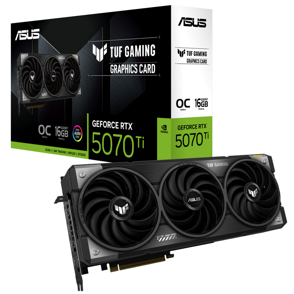 Видеокарта ASUS RTX5070Ti TUF GAMING 16GB GDDR7 256bit 3xDP 2xHDMI 3FAN RTL [TUF-RTX5070TI-O16G-GAMING] (90YV0MD0-M0NA00)