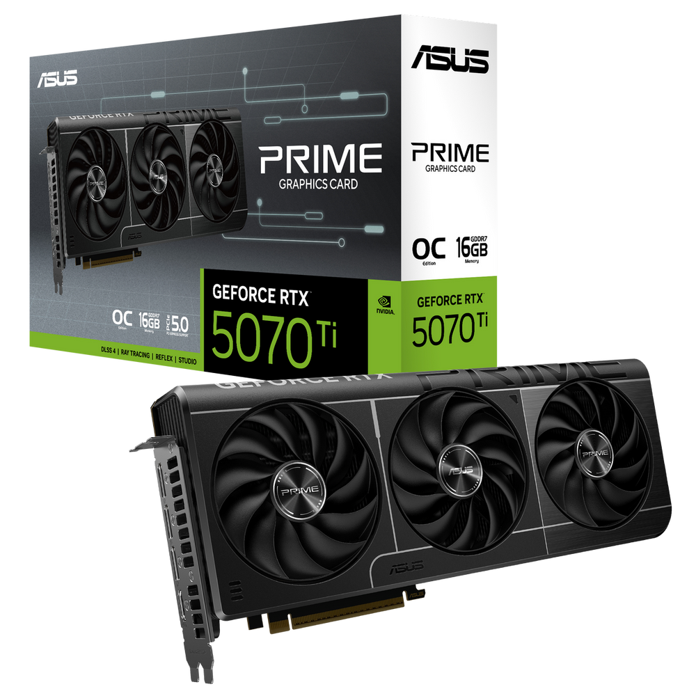 Видеокарта ASUS RTX5070Ti PRIME OC 16GB GDDR7 256bit 3xDP HDMI 3FAN RTL [PRIME-RTX5070TI-O16G] (90YV0MF0-M0NA00)