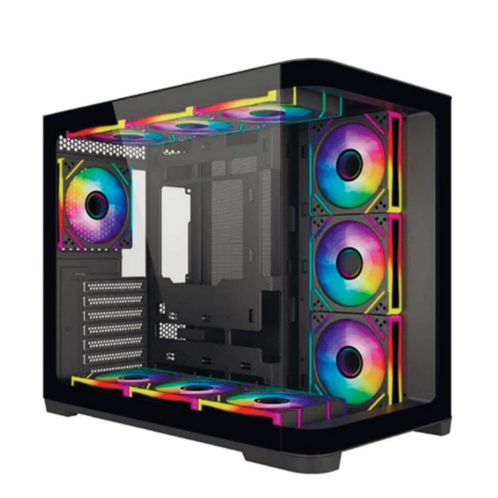 Корпус для ПК FoxLine Seaview TG ATX FL-2851A-750B3-SP360 Seaview TG ATX case, black,PSU750W Bronze ATX 3.1, AIO SP360MM, HD audio, 2xUSB3.0+1xUsB 3.1 Type-C, 2x2.5"+2x3,5",3x120mm(FL-120XF-B) M/B pla