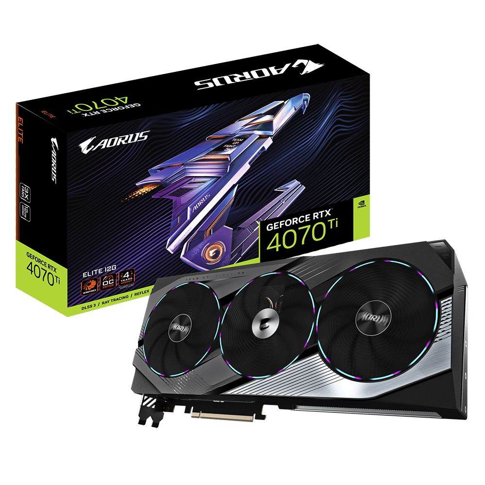 Видеокарта AORUS Bad Pack RTX4070Ti ELITE 12GB GDDR6X 192bit 3xDP HDMI 3FAN RTL (312589) bp (GV-N407TAORUS E-12GD||bp)