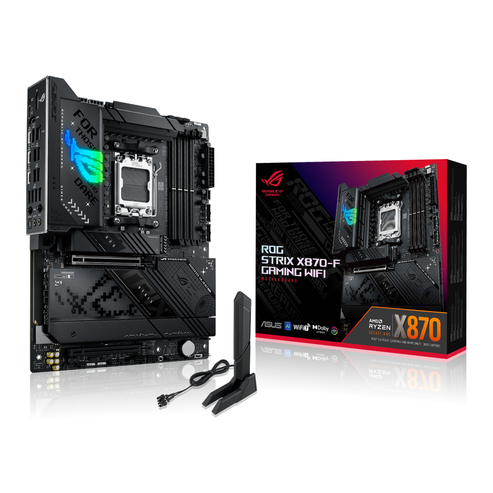 Материнская плата ASUS ROG STRIX X870-F GAMING WIFI AM5 ATX 4xDDR5 2xPCIEx16 4xM.2 3xUSB-C DP HDMI 2.5GLAN Wi-Fi 7 (90MB1IV0-M0EAY0)