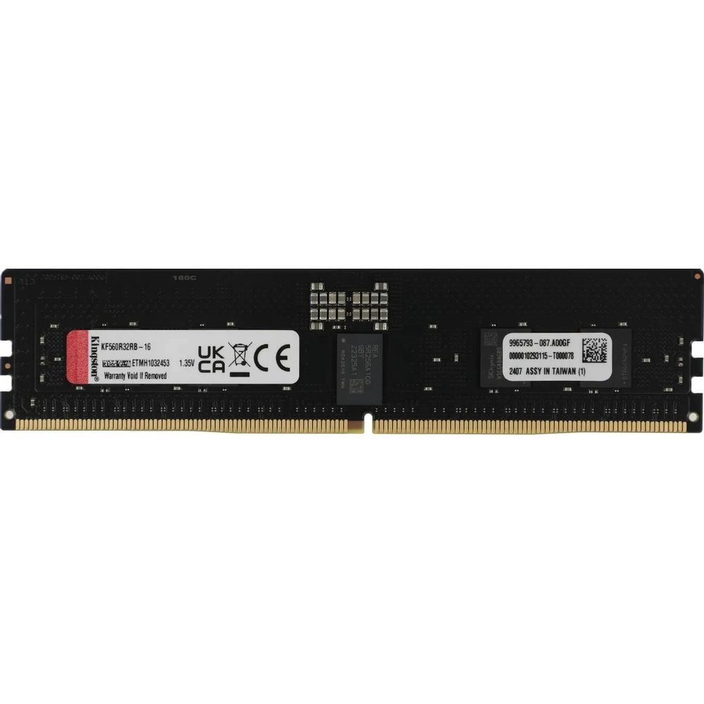Модуль памяти Kingston OEM 16GB DDR5 6000 FURY Renegade Pro RDIMM Black XMP ECC Registered DIMM (Single Module) 1RX8 32-38-38 1.35V 288-pin 16Gbit (KF560R32RB-16||oem)