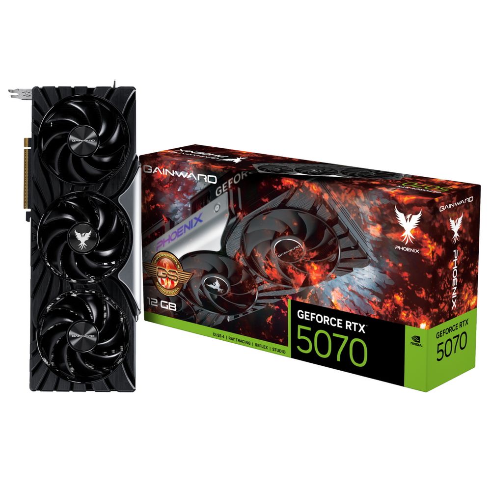 Видеокарта Gainward RTX5070 PHOENIX GS 12GB GDDR7 192bit 3xDP HDMI 3FAN RTL (NE75070T19K9-GB2050X)