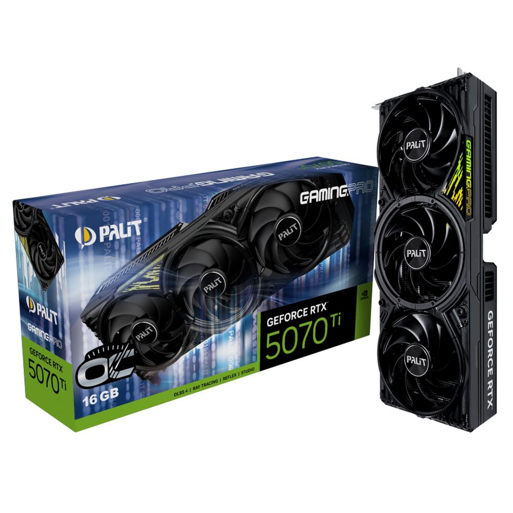 Видеокарта Palit RTX5070Ti GAMINGPRO OC 16GB GDDR7 256bit 3xDP HDMI 3FAN RTL (NE7507TS19T2-GB2031A)