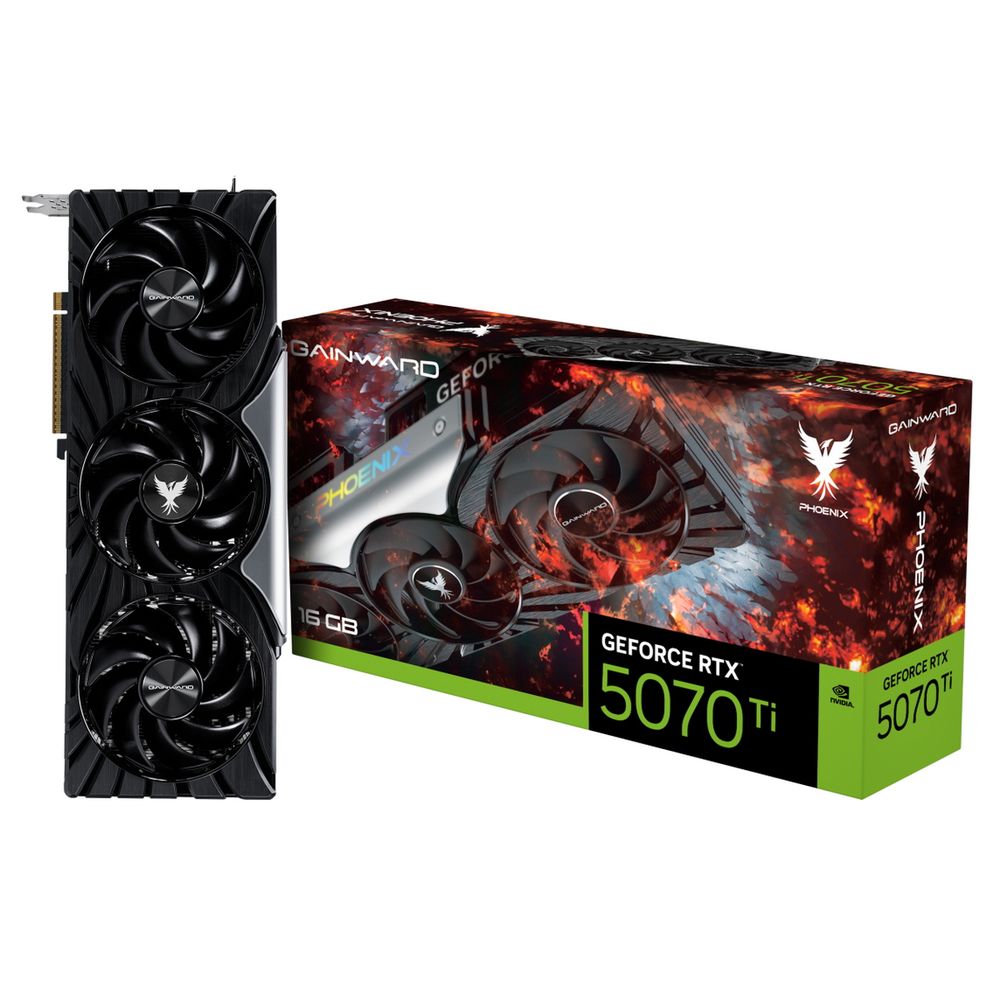 Видеокарта Gainward RTX5070Ti PHOENIX 16GB GDDR7 256bit 3xDP HDMI 3FAN RTL (NE7507T019T2-GB2031X)