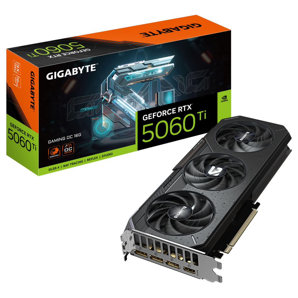 Видеокарта Gigabyte RTX5060Ti GAMING OC 16GB GDDR7 128bit 3xDP HDMI 3FAN RTL (GV-N506TGAMING OC-16GD)