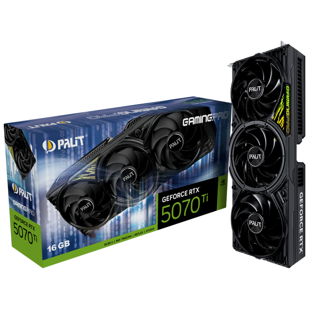 Видеокарта Palit RTX5070Ti GAMINGPRO V1 16GB GDDR7 256bit 3xDP HDMI 3FAN RTL (NE7507T019T2-GB2031Y)