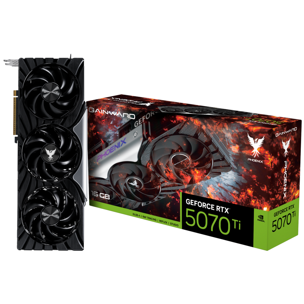 Видеокарта Gainward RTX5070Ti PHOENIX 16GB GDDR7 256bit 3xDP HDMI 3FAN RTL (NE7507T019T2-GB2031C)