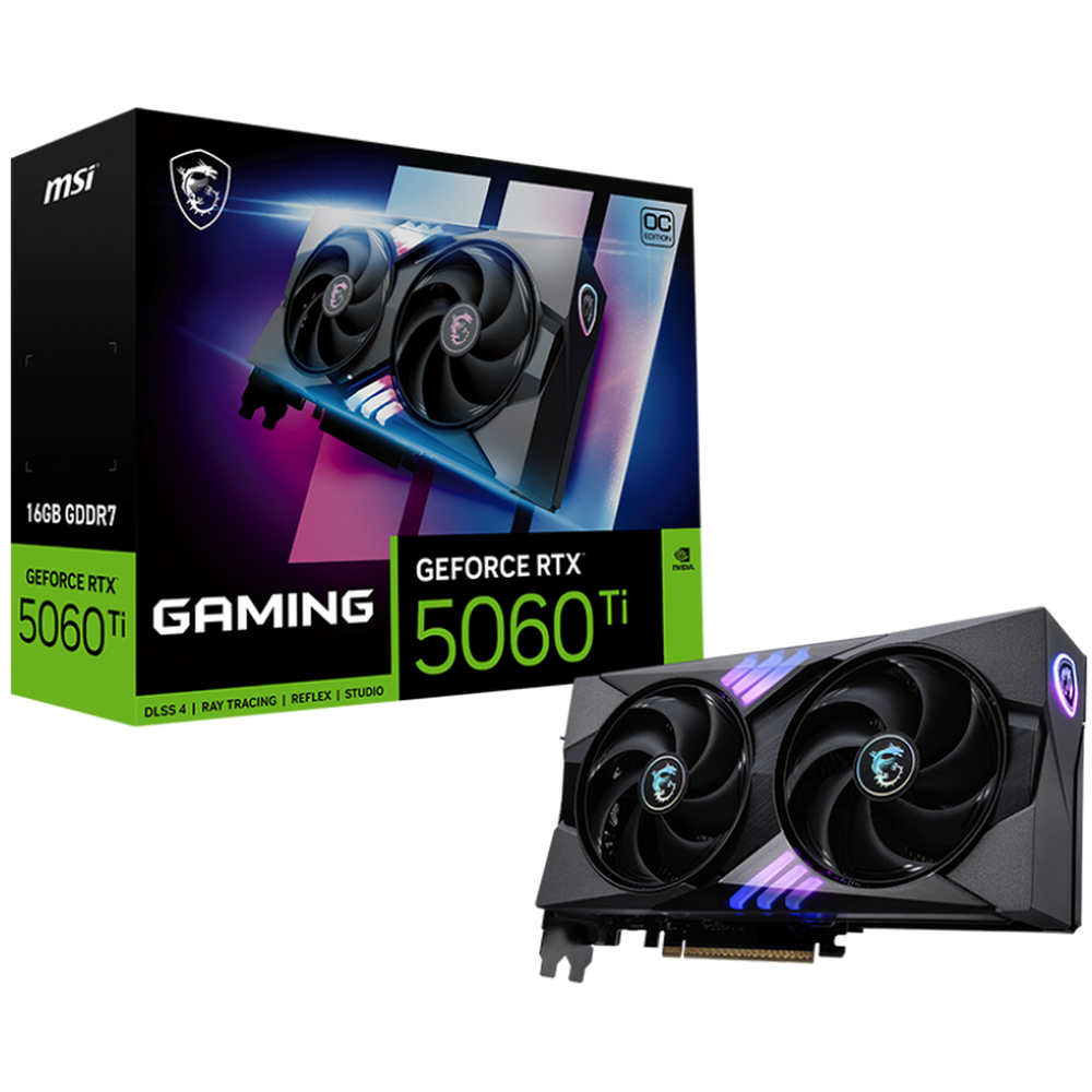 Видеокарта MSI RTX5060Ti GAMING OC 16GB GDDR7 128bit 3xDP HDMI 2FAN RTL (RTX 5060 Ti 16G GAMING OC)