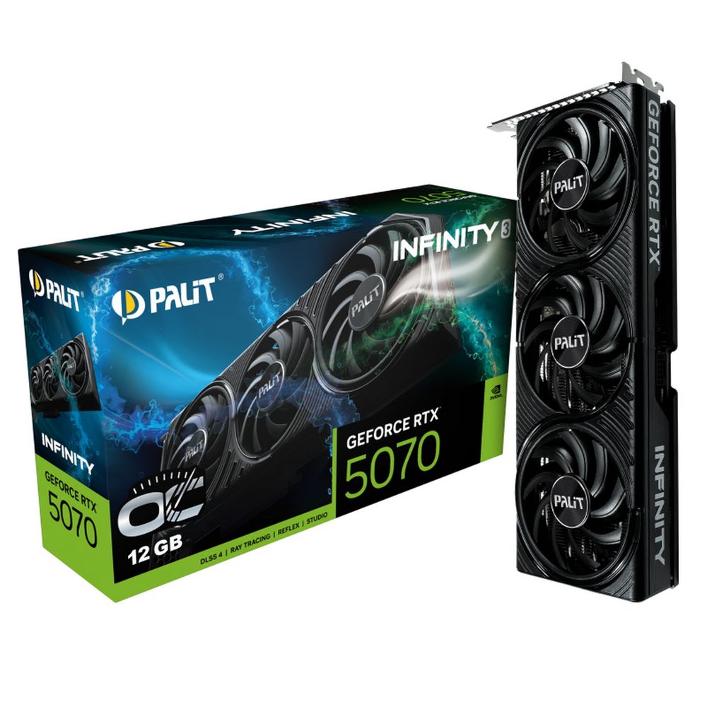Видеокарта Palit RTX5070 INFINITY 3 OC 12GB GDDR7 192bit 3xDP HDMI 3FAN RTL (NE75070S19K9-GB2050S)