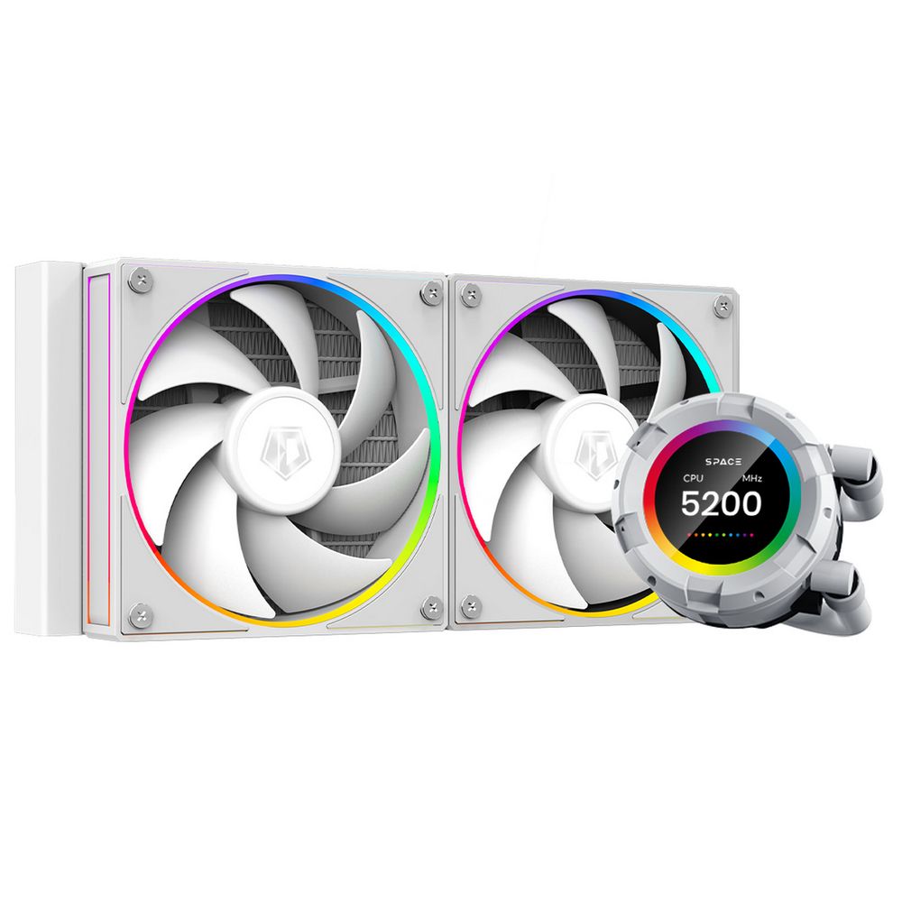 Вентилятор ID-Cooling SL240 WHITE  /LCD SCREEN /300W /all Intel /all AMD (SL240_WHITE)