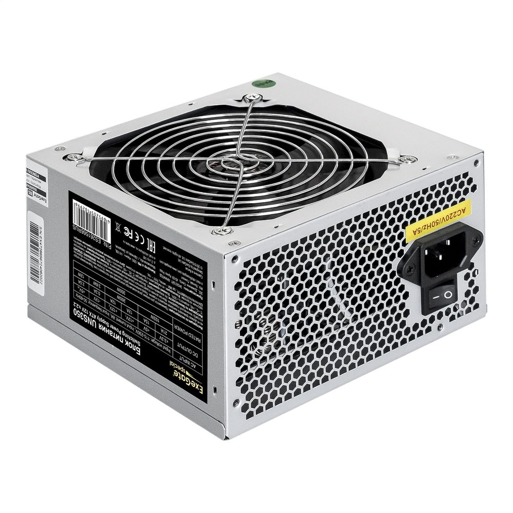 Блок питания 350W ExeGate UNS350  (ATX, 12cm fan, 24pin, 4pin, 3xSATA, 2xIDE) (ES261566RUS)