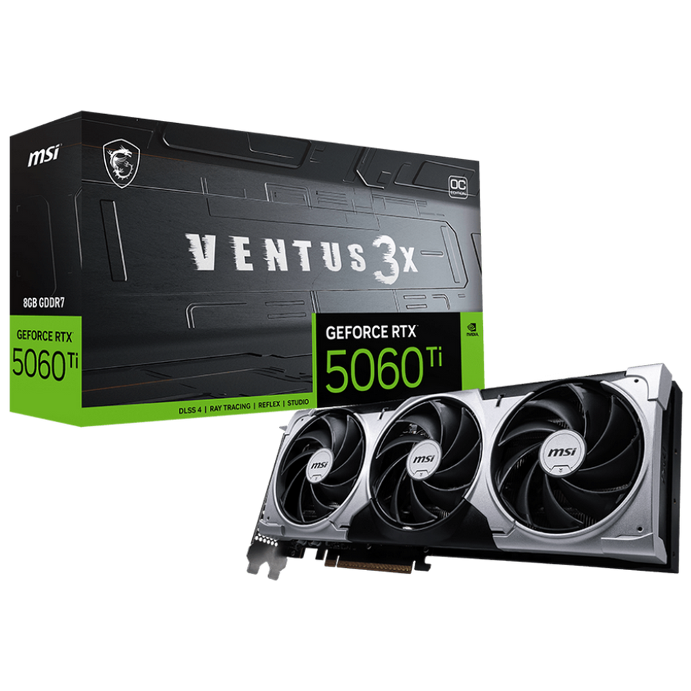 Видеокарта MSI RTX5060Ti VENTUS 3X OC 8GB GDDR7 128bit 3xDP HDMI 3FAN RTL (RTX 5060 Ti 8G VENTUS 3X OC)