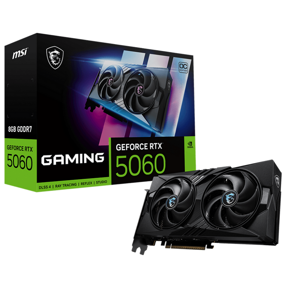 Видеокарта MSI RTX5060 GAMING OC 8GB GDDR7 128bit 3xDP HDMI 2FAN RTL (RTX 5060 8G GAMING OC)