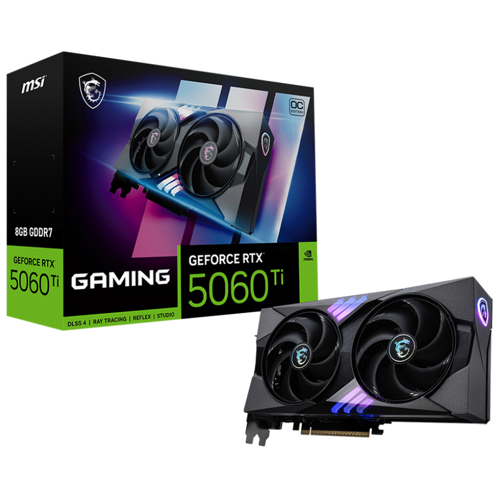 Видеокарта MSI RTX5060Ti GAMING OC 8GB GDDR7 128bit 3xDP HDMI 2FAN RTL (RTX 5060 Ti 8G GAMING OC)