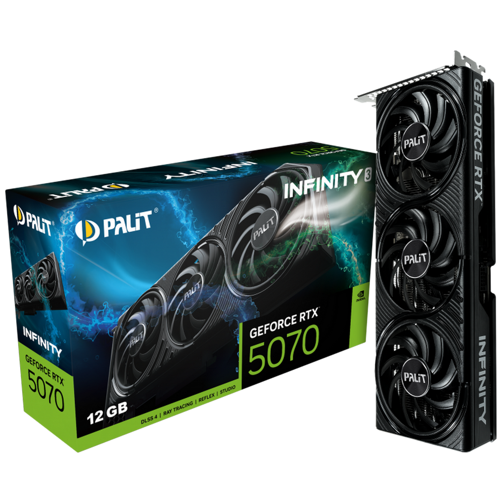 Видеокарта Palit Bad Pack RTX5070 INFINITY 3 12GB GDDR7 192bit 3xDP HDMI 3FAN RTL bp (NE75070019K9-GB2050S||bp)