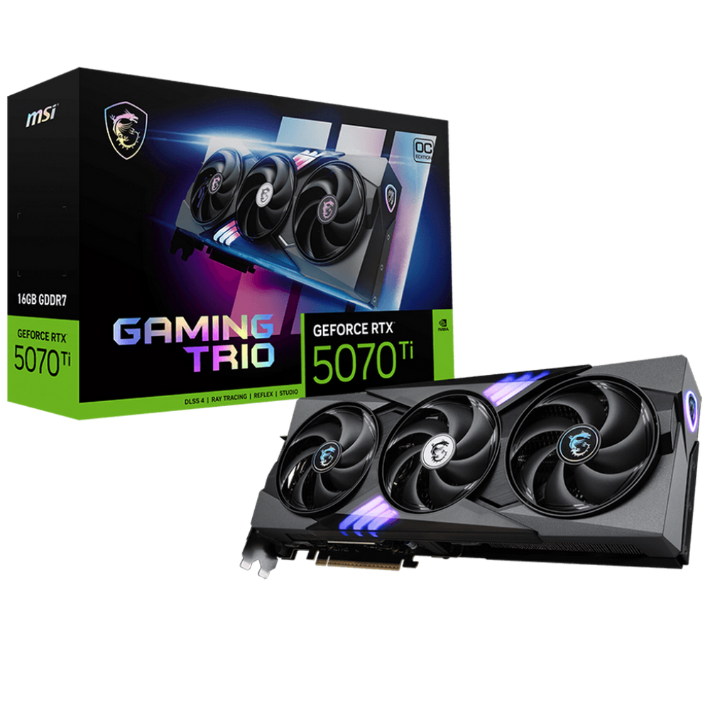 Видеокарта MSI RTX5070Ti GAMING TRIO OC 16GB GDDR7 256bit 3xDP HDMI 3FAN RTL (RTX 5070 Ti 16G GAMING TRIO OC)
