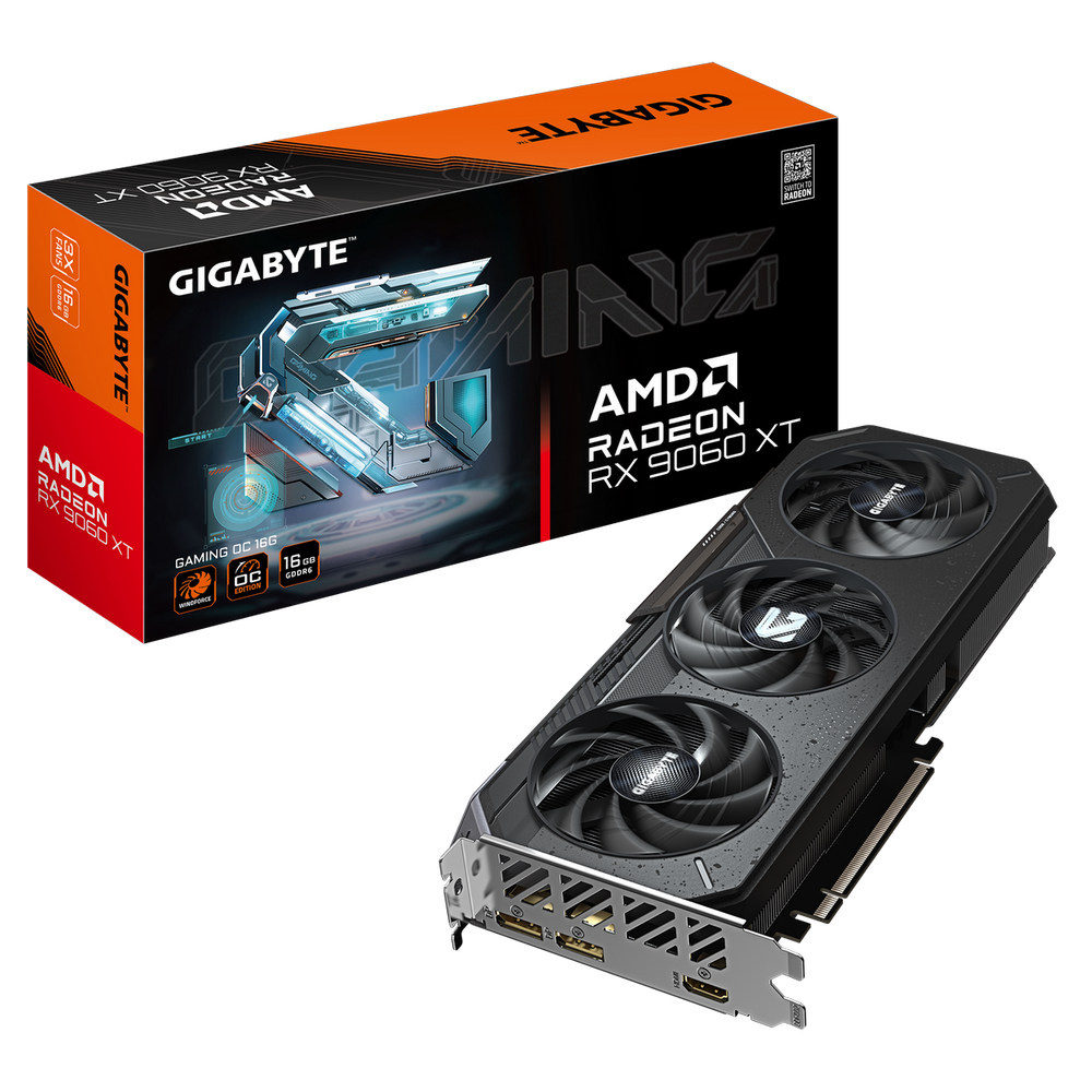 Видеокарта Gigabyte RX9060XT GAMING OC 16GB GDDR6 128bit 2xDP HDMI 3FAN RTL (GV-R9060XTGAMING OC-16GD)