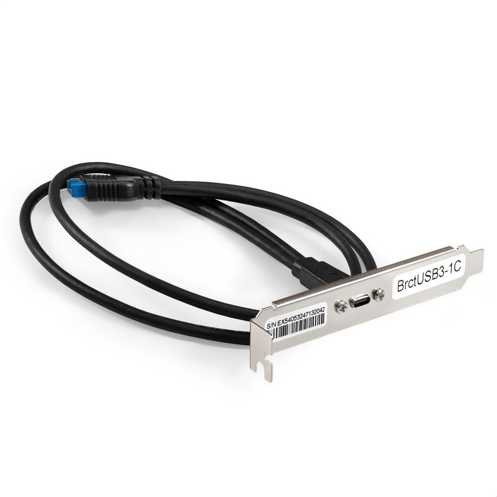 Планка портов в корпус Type-C ExeGate BrctUSB3-1C (USB 3.2 Gen1 20pin (IDC 20pin F) --> USB 3.2 Gen1 Type-Cf, кабель 30см) (EX298296RUS)