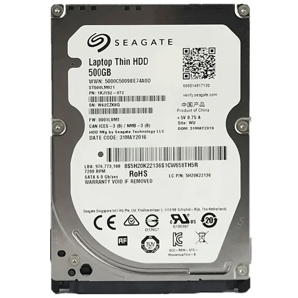 Жесткий диск Seagate Laptop Thin ST500LM021 500GB 2.5" SATA 6Gbit/s, Cache 32Mb, 7200rpm