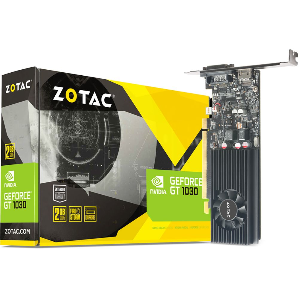 Видеокарта Zotac GT1030 2GB GDDR5 64bit DVI HDMI 1FAN LP RTL (ZT-P10300A-10L)