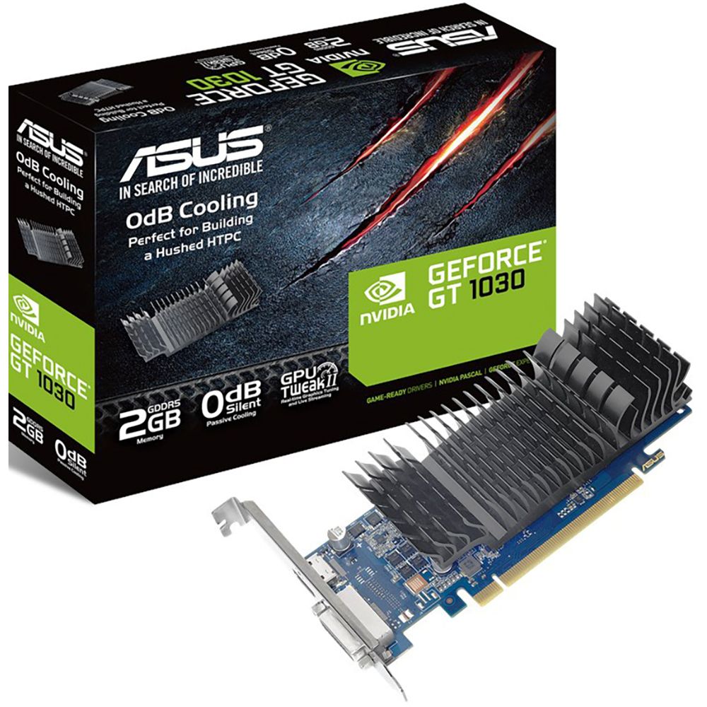 Видеокарта ASUS GT1030 2GB GDDR5 64bit DVI HDMI PASSIVE LP RTL {20} [743333] [GT1030-SL-2G-BRK] (90YV0AT0-M0NA00)