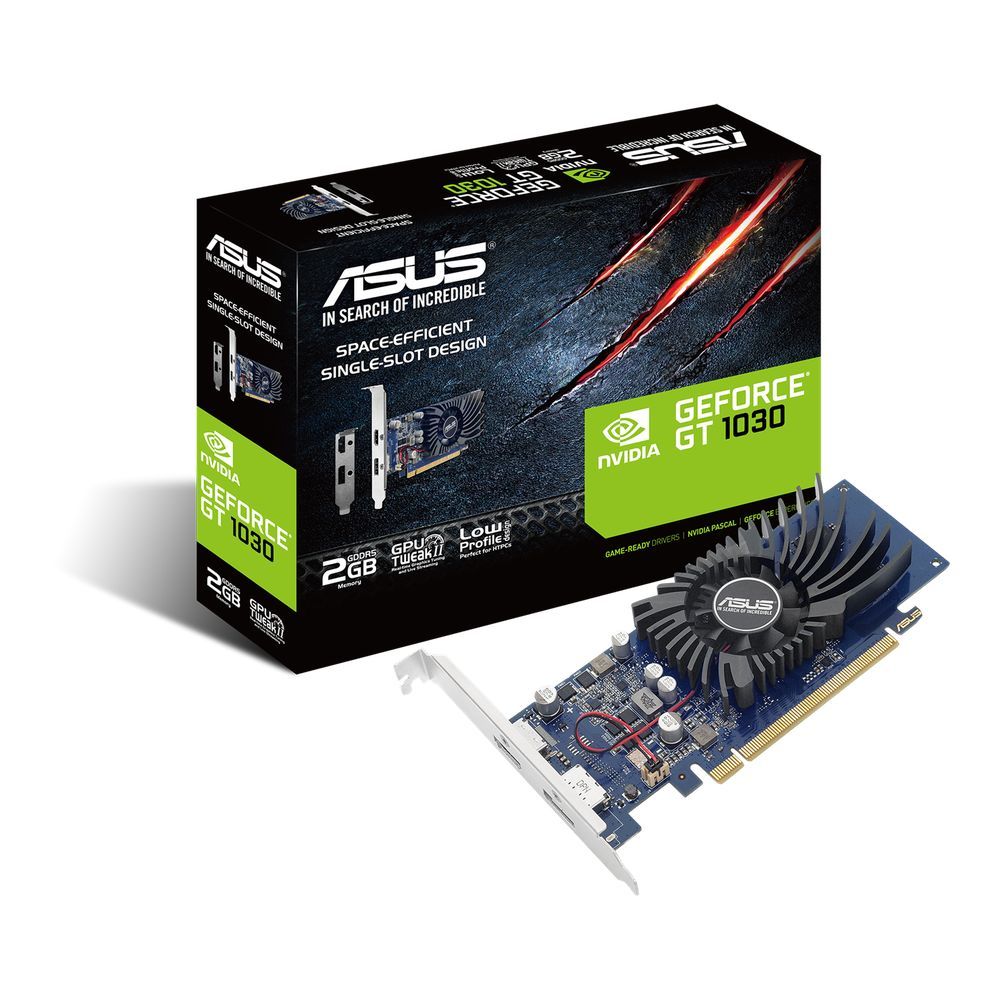 Видеокарта ASUS GT1030  2GB GDDR5 64bit DVI HDMI 1FAN LP RTL {20} (743333) [GT1030-2G-BRK] (90YV0AT2-M0NA00)