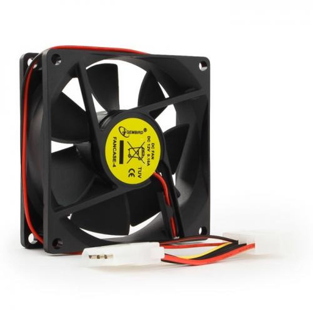 Вентилятор в корпус Gembird FANCASE-4 80x80x25, втулка, 4 pin Molex, провод 30 см (020756)