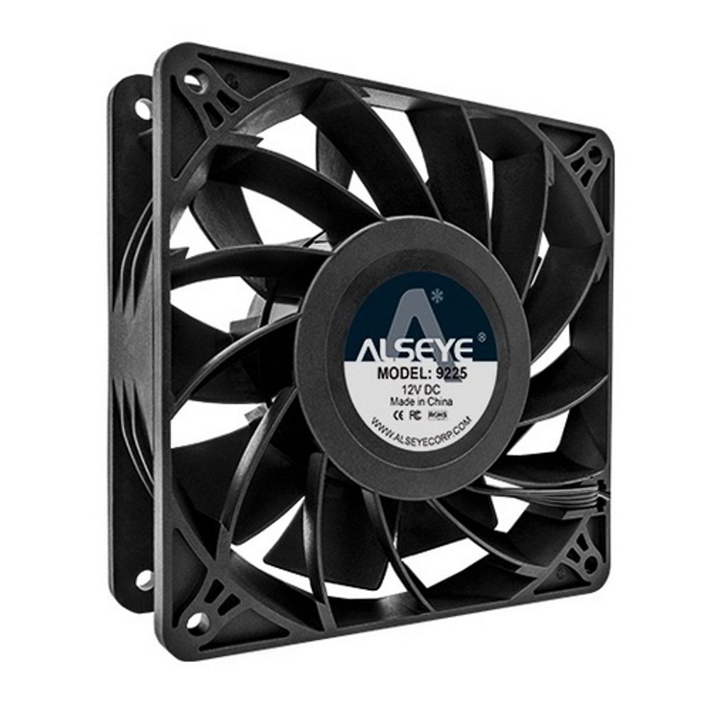 Вентилятор в корпус ALSEYE AS9225BTH-N1 FAN 92*92*25mm, Molex. Two ball, 12V*0.6A, 4500rpm, 87.9CFM, 4.88.mmH2O, 55.8dBA OEM {190}