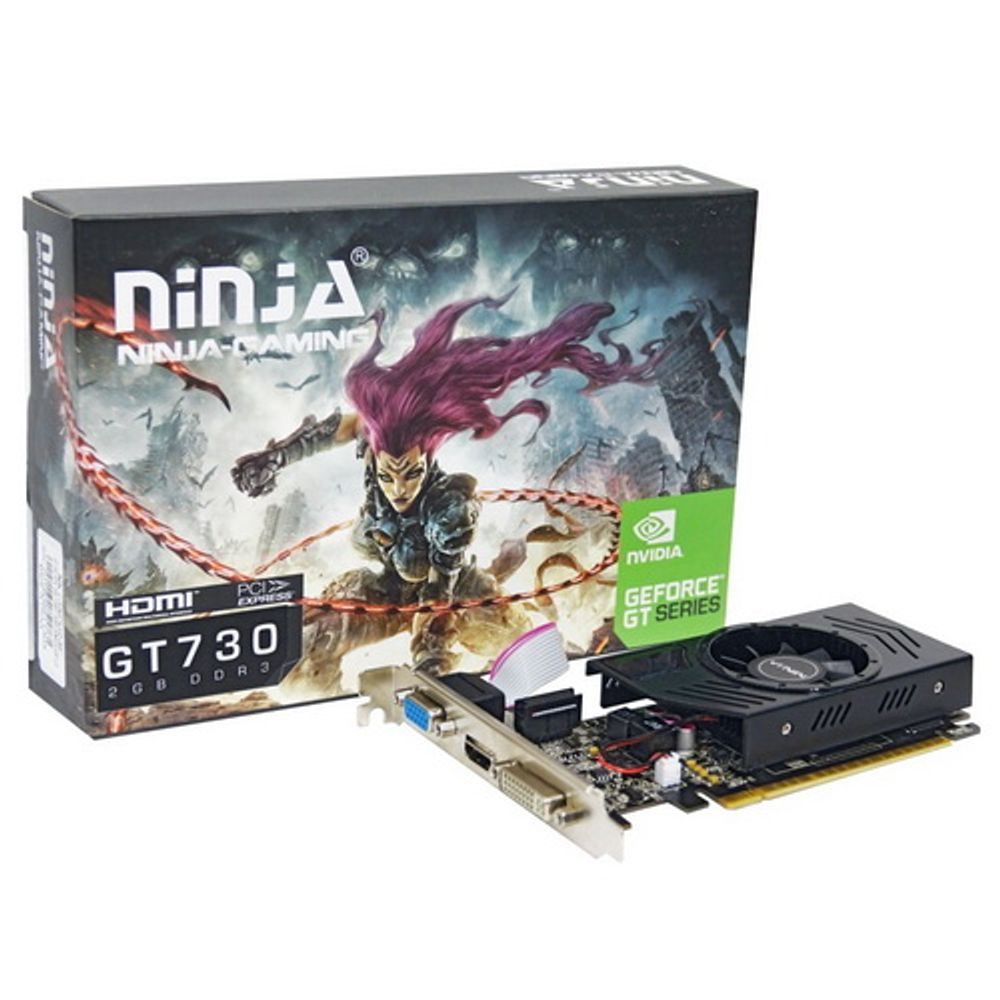 Видеокарта Ninja (Sinotex) GT730 1GB DDR3 128bit VGA DVI HDMI 1FAN LP RTL {50} (NK73NP013F)