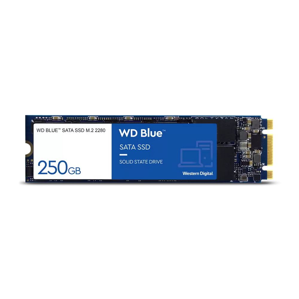 Твердотельный накопитель SSD WD Blue M.2 2280 WDS200T2B0B 2TB Client SATA 6Gb/s, 560/530, IOPS 95/84K, MTBF 1,75M, 3D NAND TLC, 500TBW, Retail (856285)