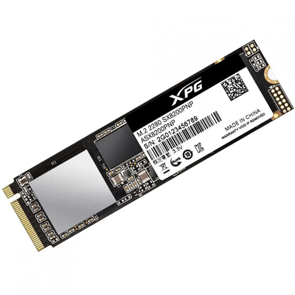 Твердотельный накопитель SSD ADATA XPG SX8200 Pro 256GB M.2 2280 ASX8200PNP-256GT-C Client PCIe Gen3x4 with NVMe, 3350/1150, IOPS 220/290K, MTBF 2M, 3D TLC, 160TBW, NVMe 1.3, Heat Sink, RTL {100} (469