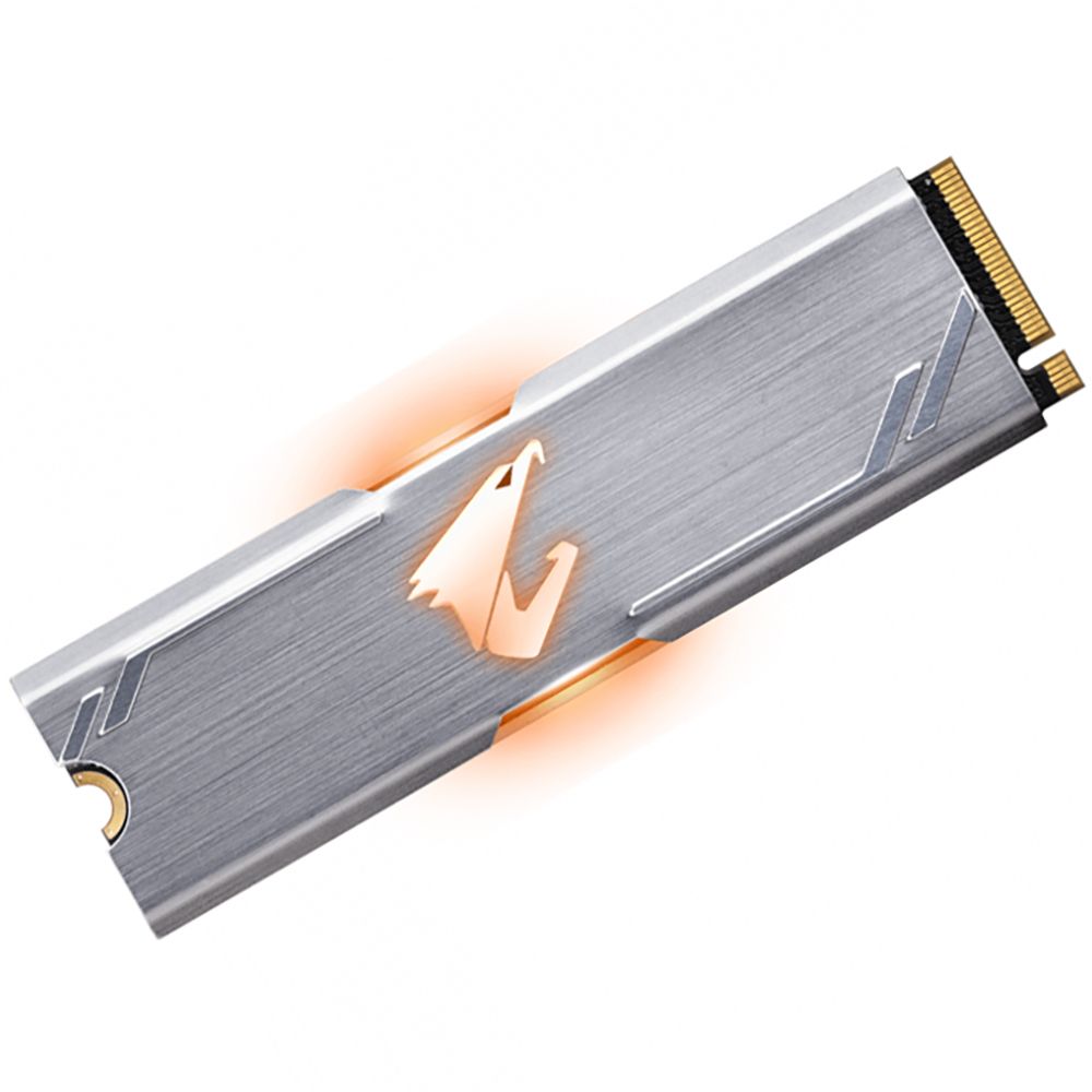 Твердотельный накопитель SSD Gigabyte AORUS RGB 256GB M.2 2280 GP-ASM2NE2256GTTDR Client PCIe Gen3x4 with NVMe, 3100/1050, IOPS 180/240K, MTBF 1.8M, 3D TLC, 512MB, 300TBW, NVMe 1.3, RTL {20} (804794)